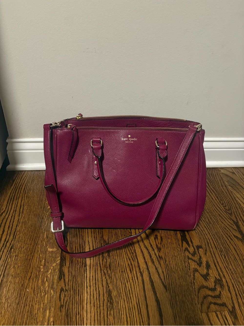 Kate Spade Mulberry Street ToteBag Burgundy Pebbled Leather